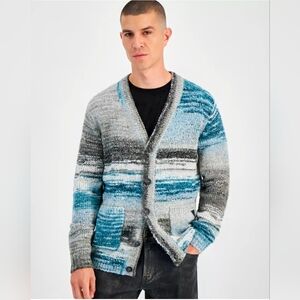$128 Guess Men's Eduardo Space Dyed Button Front Cardigan Sweater